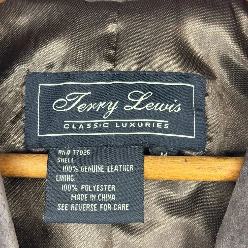 Terry Lewis Classic Luxuries Women's Genuine Leather Brown Coat Medium Metallic - Picture 7 of 14